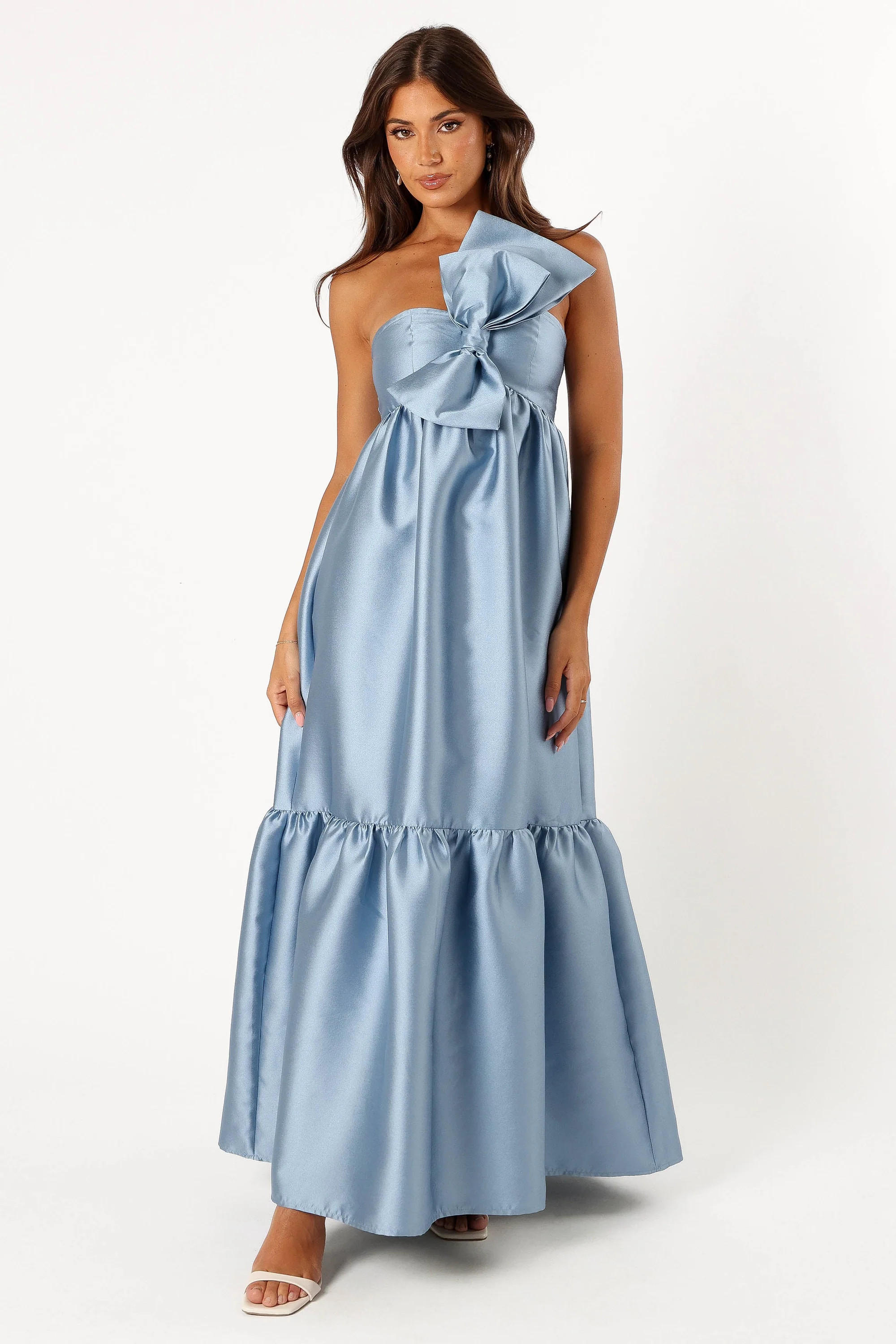 Betina Bow Front Maxi Dress - Blue | Petal & Pup (AU)