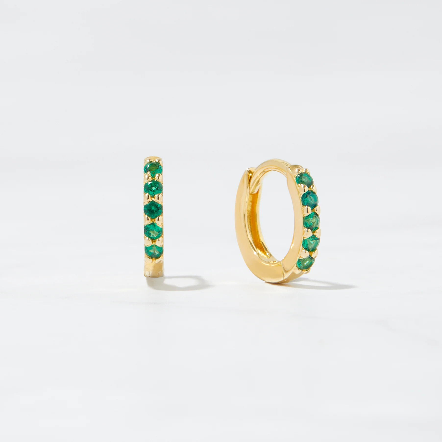 Emerald CZ Huggies | Sami Jewels