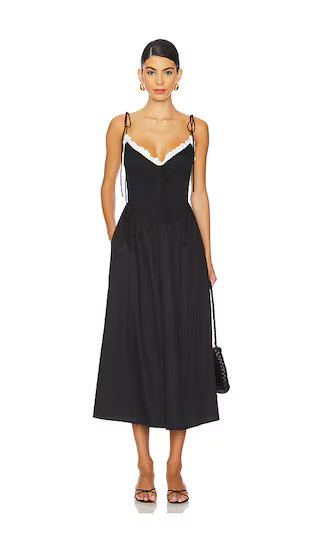 For Love & Lemons Bethany Midi Dress in Black. - size M | Revolve Clothing (Global)