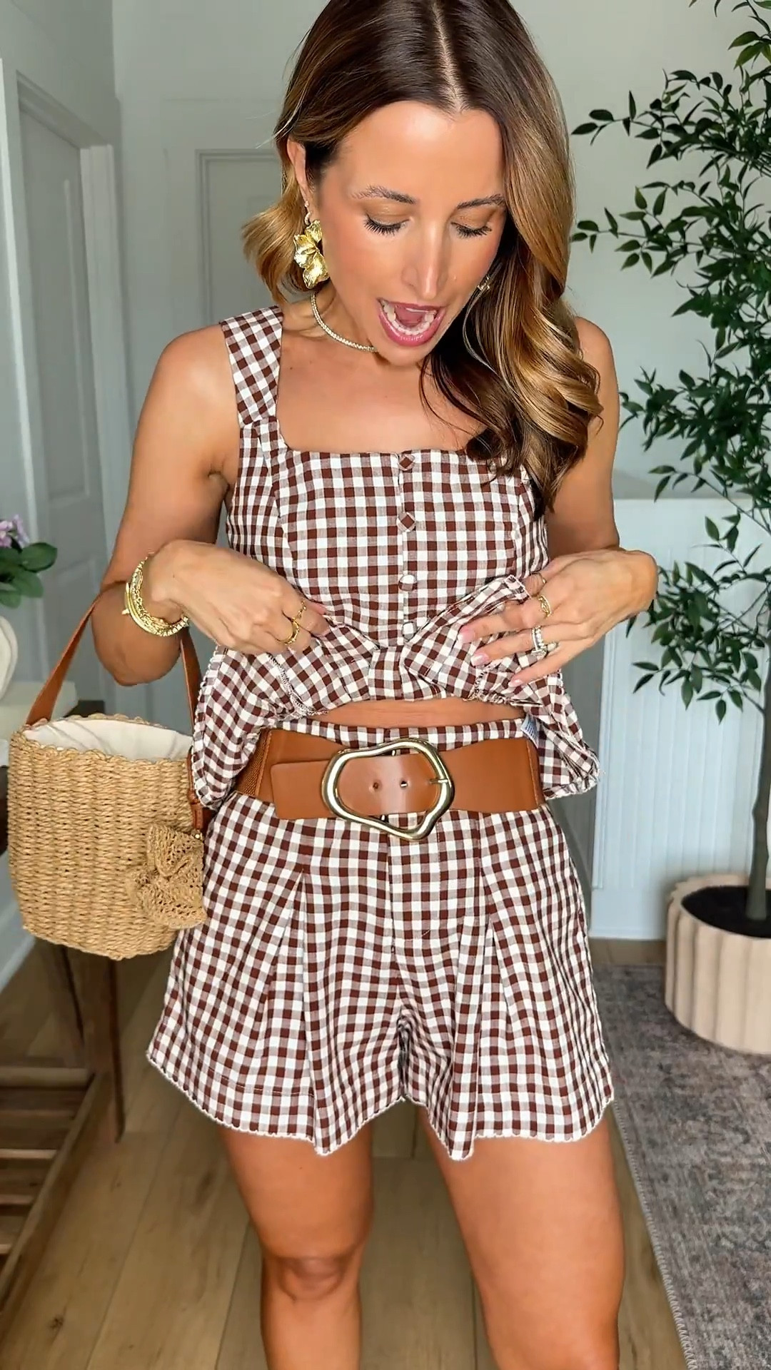 New arrivals at Target! Matching gingham shirt set in XS - runs big so size down. Summer outfits. Resort wear. Vacation outfits. Summer outfits. Dinner date. Beach vacation. Cruise outfits. Festival outfits. Country concert outfits. Date night outfit. 4th of July outfits. Memorial Day weekend. BBQ outfits. 

#LTKootd #LTKTravel #LTKSwim