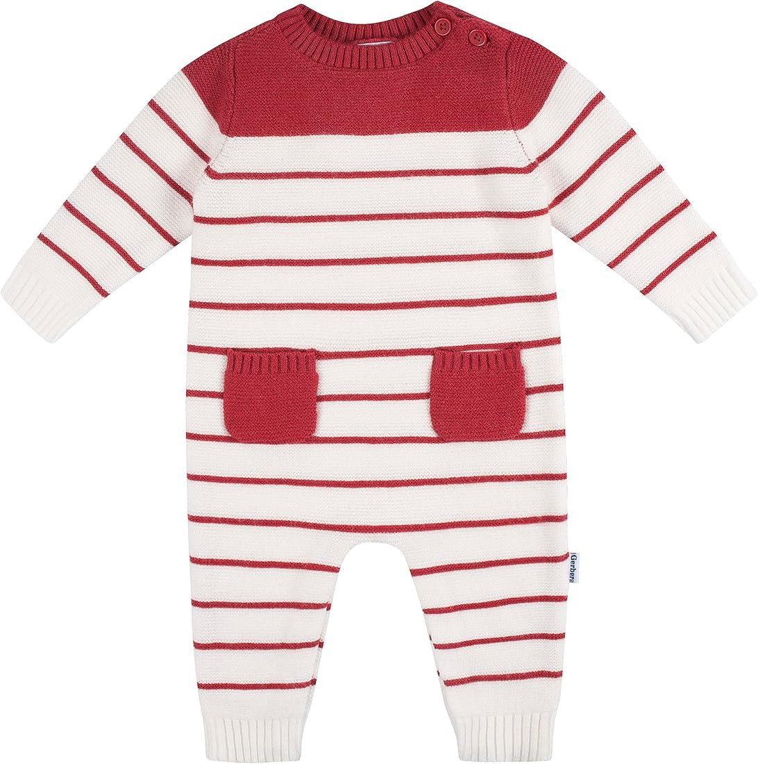 Gerber Baby Boys Sweater Knit Romper Jumpsuit | Amazon (US)
