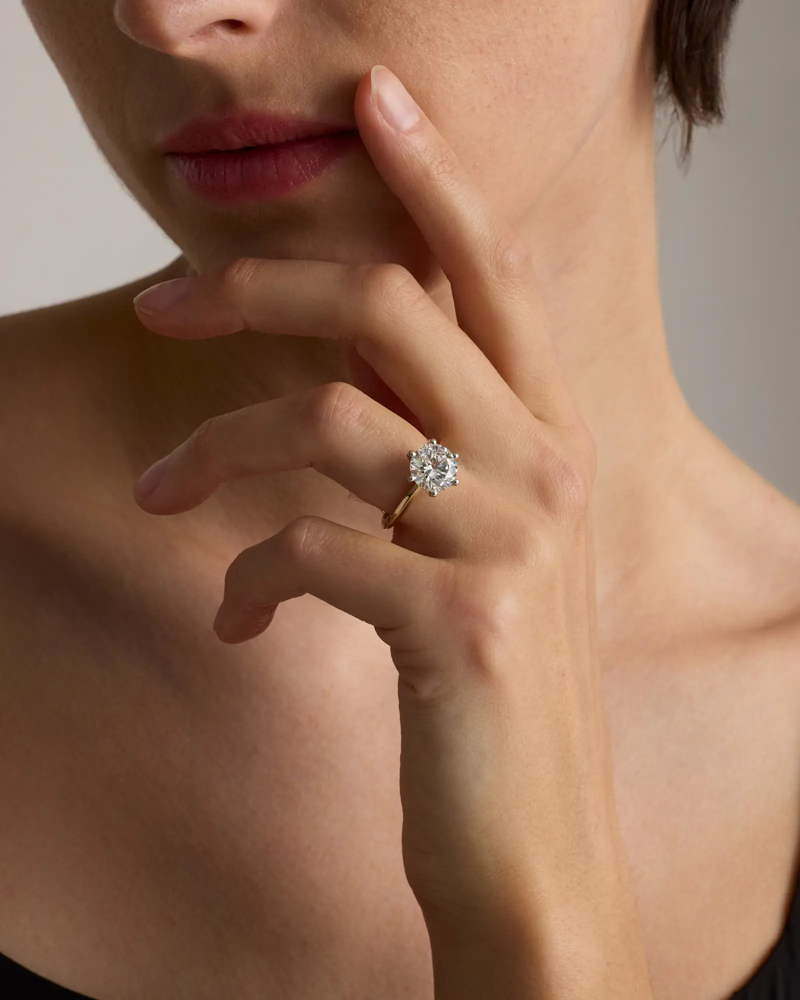 Lab Grown Diamond Round Six Prong Knife Edge Engagement Ring | Quince