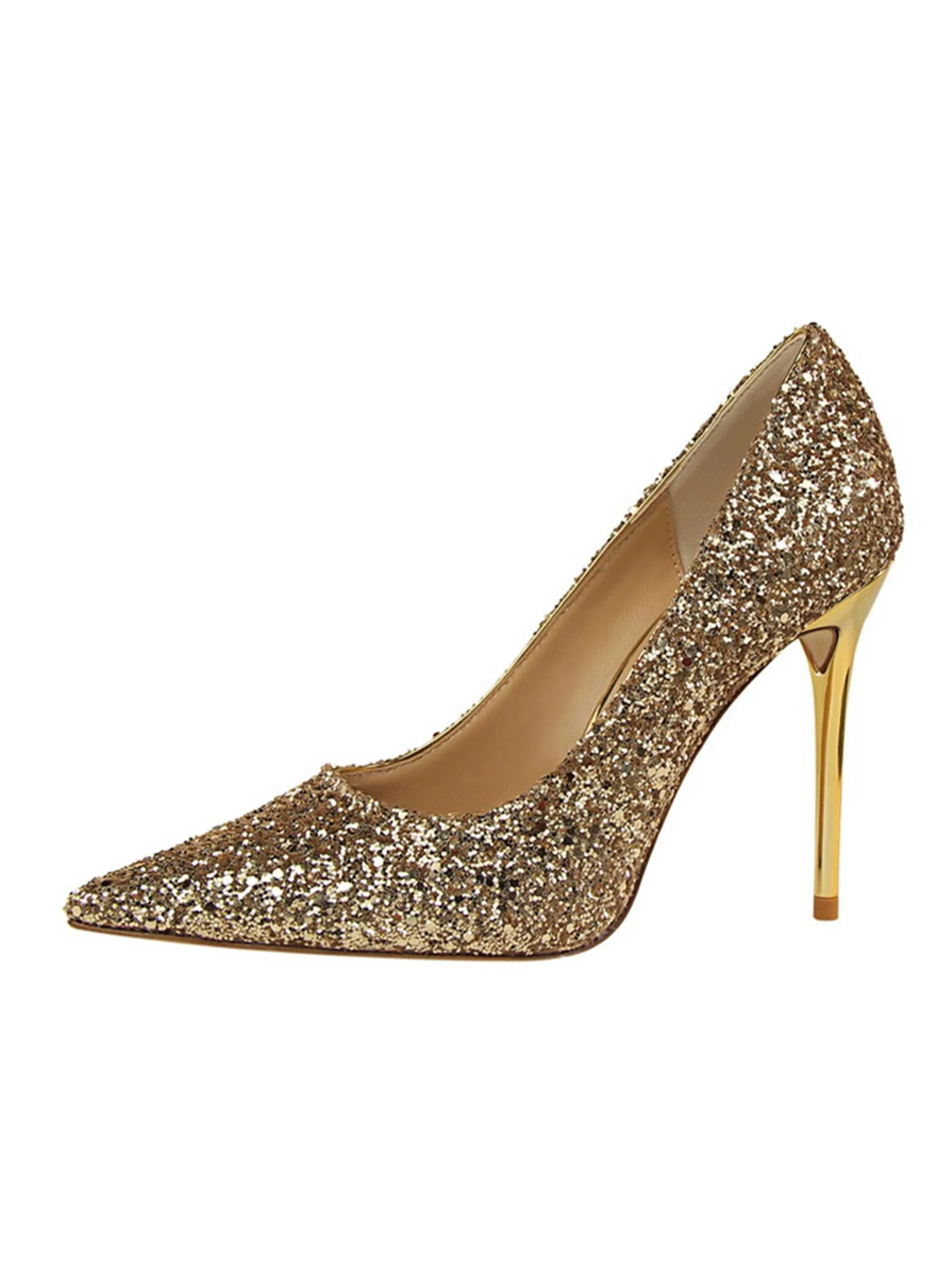 Difumos Womens Lightweight Glitter Dress Shoes Fashion Slip On Pumps Casual Comfort Heeled Non-Sl... | Walmart (US)
