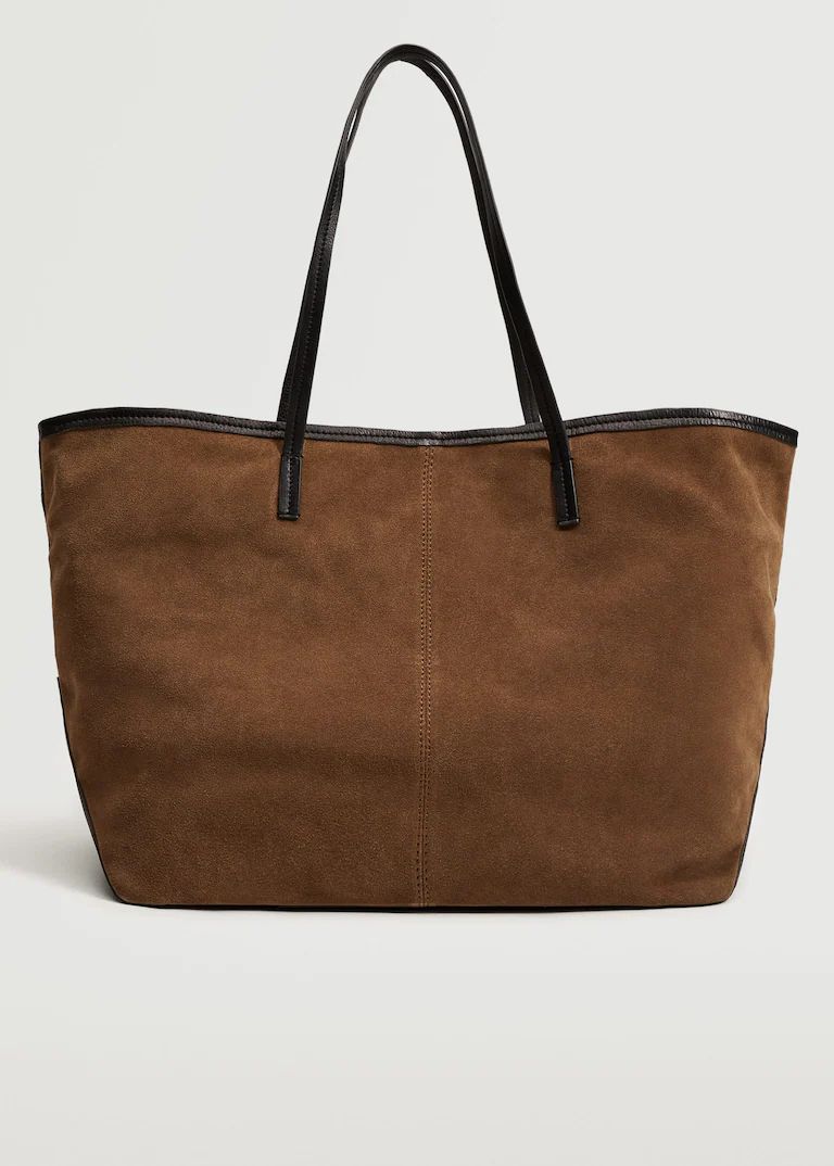 Leather shopper bag | MANGO (US)