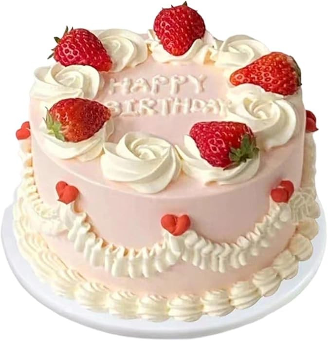 Hsqqdc Realistic Cake Model Artificial Birthday Cake Simulation Dessert Props for Restaurant Hote... | Amazon (US)