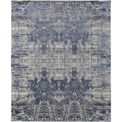 HomeRoots 2' X 3' Blue and Ivory Abstract Hand Woven Worn Faded Area Rug | Target