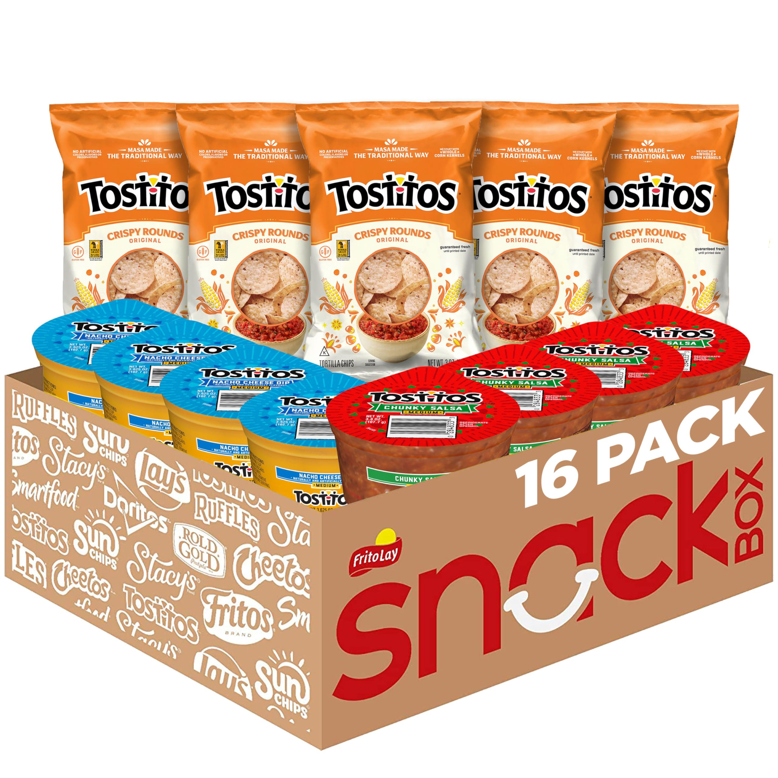 Amazon.com: Tostitos Tortilla Chips Chip & Dip Pack, 3oz Tostitos Crispy Rounds & 3.8oz Medium Di... | Amazon (US)