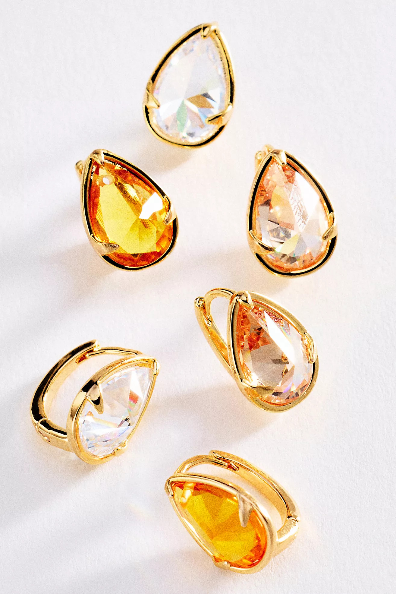 Pear-Cut Honey Crystal Hoop Earrings | Anthropologie (US)