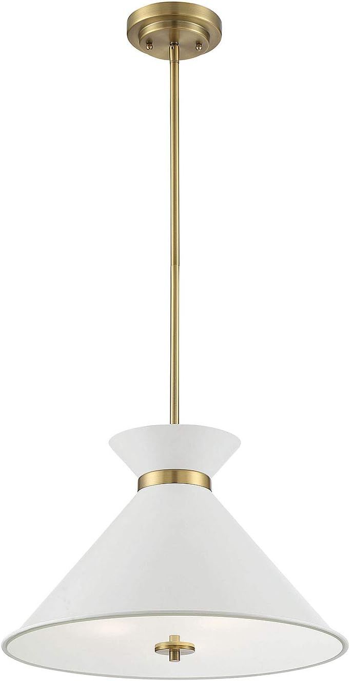 Savoy House 7-2416-3-160 Lamar White with Brass Accents 3 Light Pendant (18" W x 11"H) | Amazon (US)