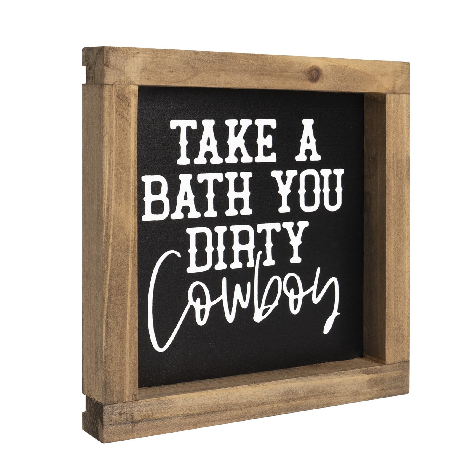 Western Bathroom Decor Southwestern Wall Art, Wooden Take A Bath You Dirty Cowboy Signs, Home She... | Amazon (US)