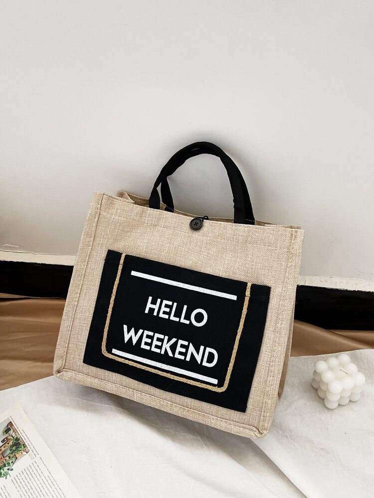 Letter Graphic Tote Bag | SHEIN