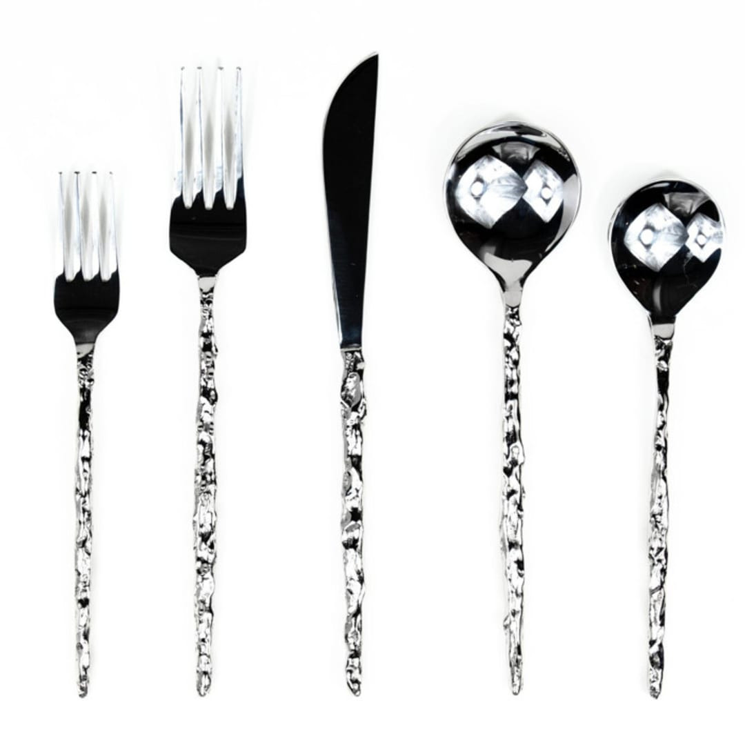 Sand Drip Flatware Set- Stainless Steel | Minted