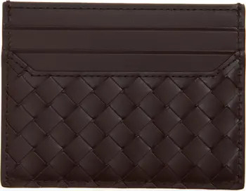 Intrecciato Piccolo Leather Card Case | Nordstrom