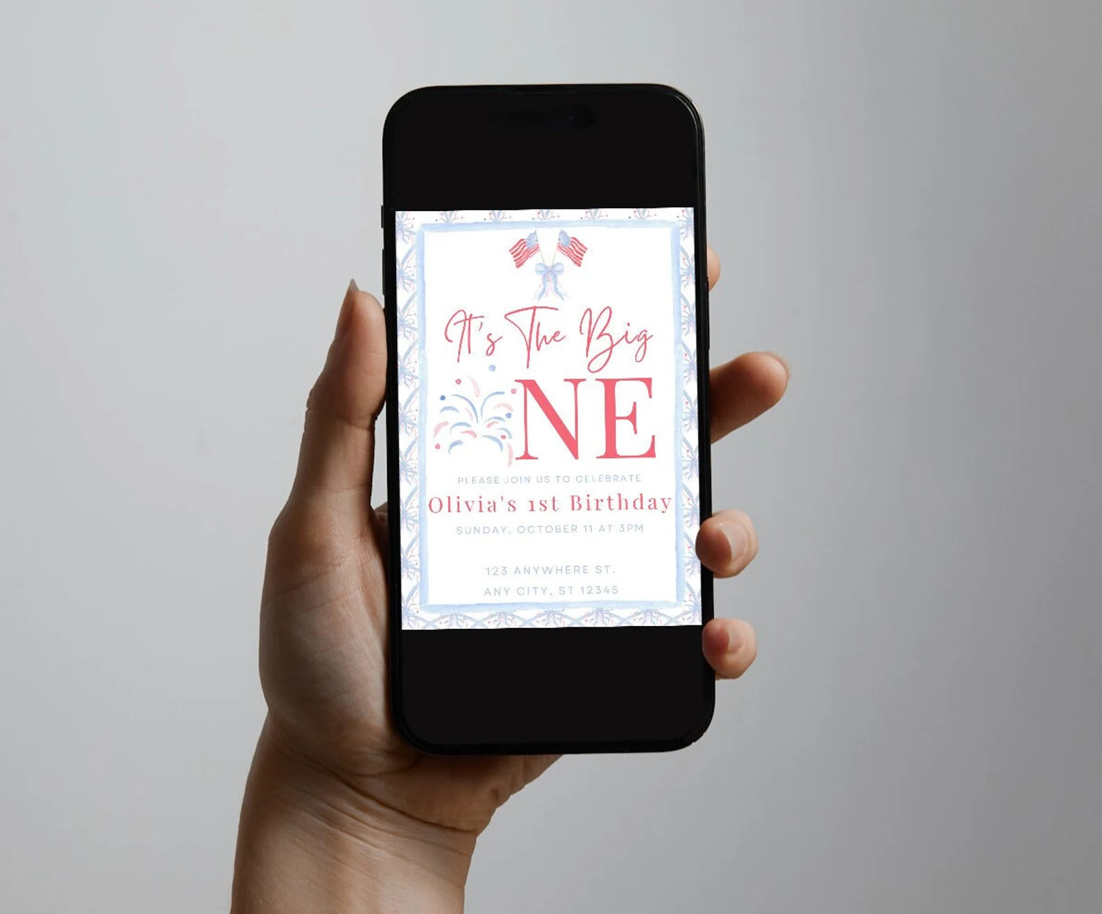 Red White and Blue, the Big One First Birthday Patriotic 4th of July First Birthday Party Invite ... | Etsy (US)