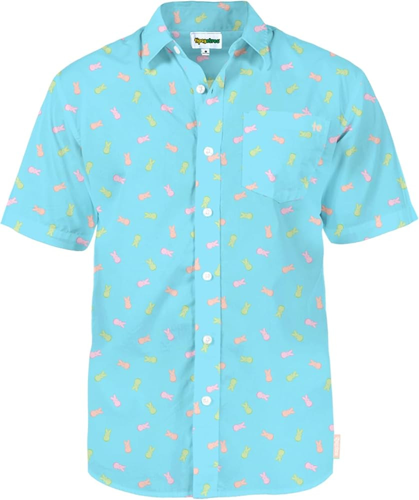 Tipsy Elves Easter Shirts for Men Peeps® Officially Licensed Men’s Short Sleeve Button Down Pa... | Amazon (US)