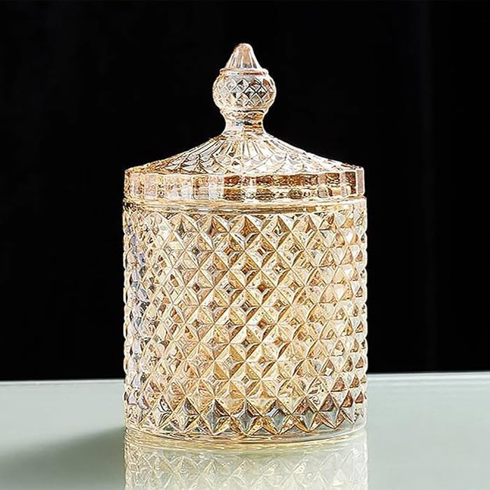 Colorful Glass Jar With Lid,Candy Dish,Candy Cookie Jars,Jewelry Box,Buffet Jars Biscuit Containe... | Amazon (US)