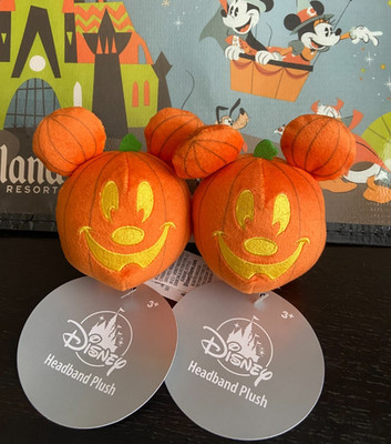 GET TWO Disney Create Your Own Headband Pumpkin Mickey Ears Plush Halloween 2025 | eBay US