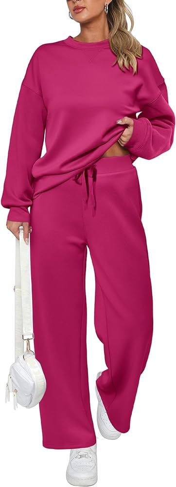 PRETTYGARDEN Women's 2 Piece Outfits 2024 Fall Long Sleeve Pullover Tops And Long Pants Lounge Se... | Amazon (US)