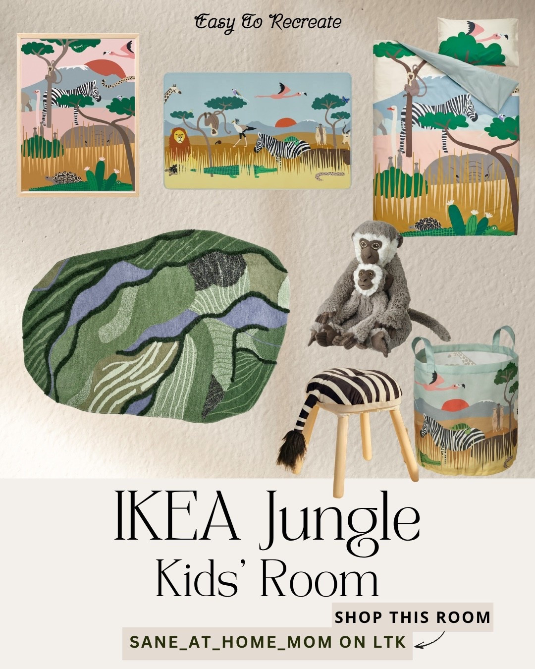 IKEA jungle kids room finds 🌿🐒

I put together a playful, cozy setup that’s super easy to recreate but still feels calm and put together 🤎

Perfect for a nursery, toddler room, or little play space ✨
everything is linked in my LTK — tap to shop the full room!

#ikeafinds #kidsroomdecor #playroomideas #nurseryinspo #homedecor #neutralhome 

#LTKHome #LTKKids