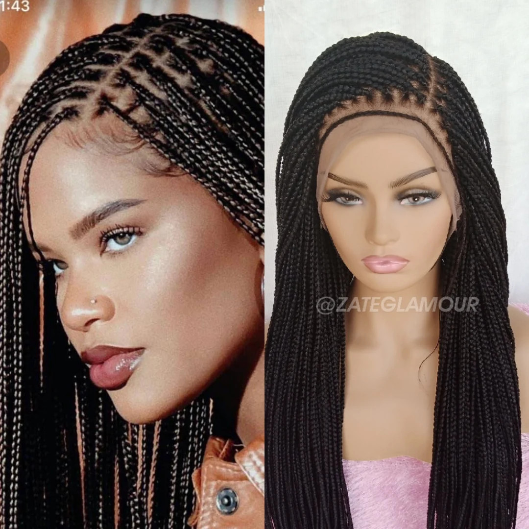 Ready to Ship, Braided Wig, Knotless Braided Wig, Braided Wig for Black Woman, Handmade Wig - Ets... | Etsy (US)