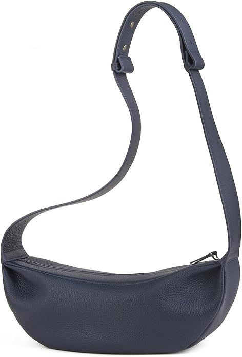 Genuine Leather Sling Bags Crossbody Women, Minimalist Style Casual Chest Bags with Wide Strap | Amazon (US)