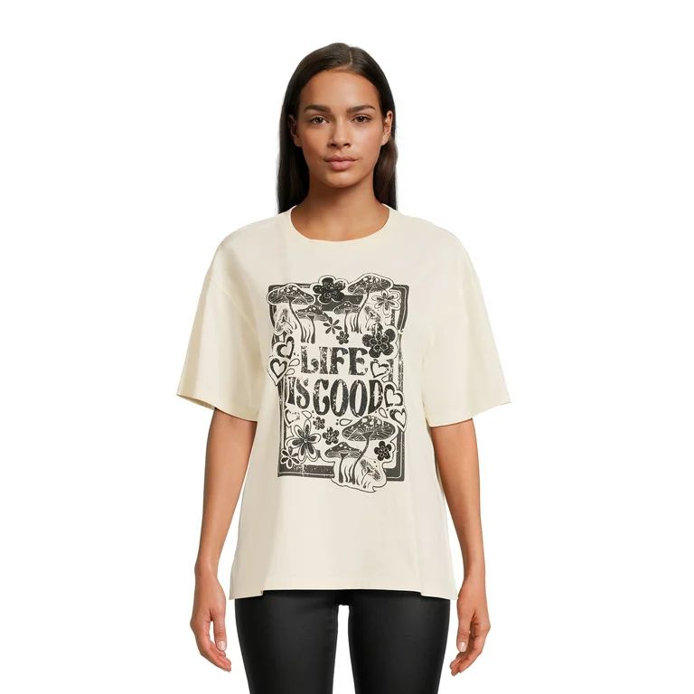No Boundaries Juniors Cotton-Jersey Graphic T-Shirt | Walmart (US)