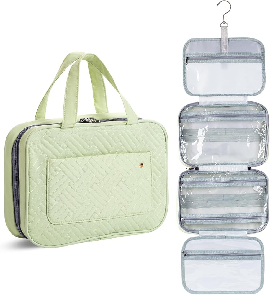 Ms. pen- Travel Toiletry Bag Organizers, Green, Makeup Travel Bag for Toiletries with Hanging Hoo... | Amazon (US)