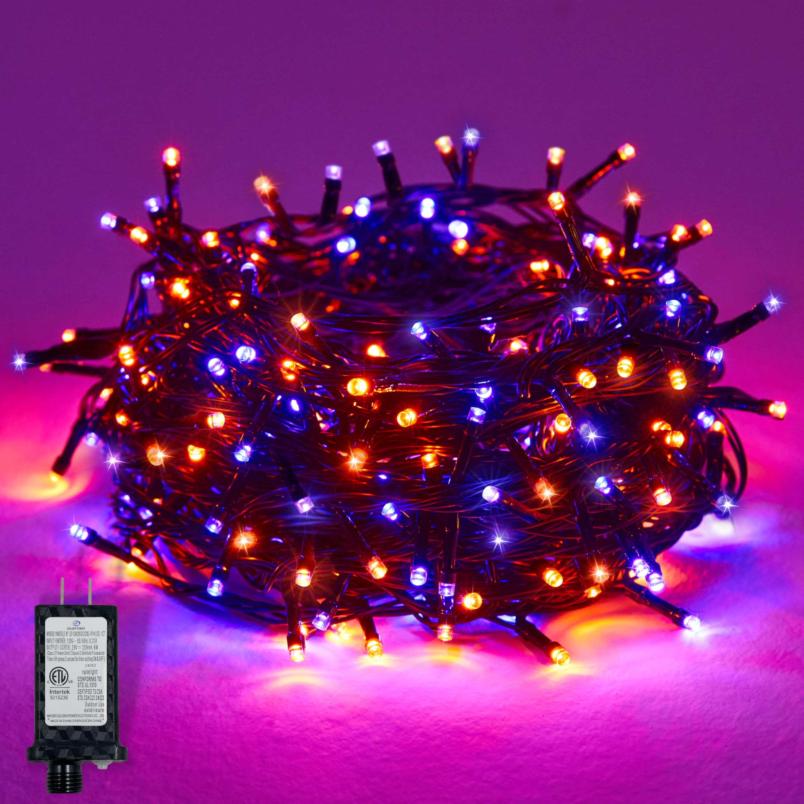 200LED Halloween Lights,72FT String Lights with 8 Modes&Timer Function, Purple and Orange Halloween Lights Plug in for Party Carnival Supplies, Outdoor/Indoor Yard Garden Decor | Amazon (US)