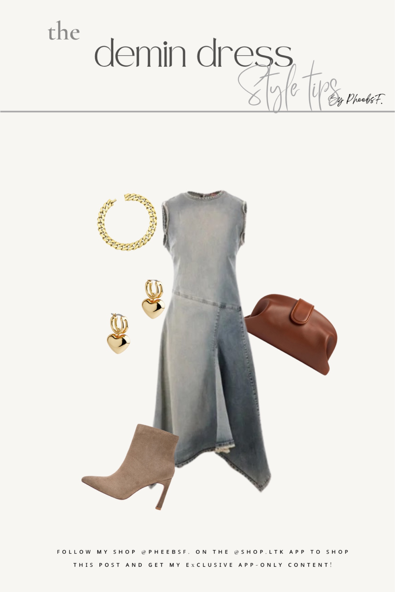 The denim dress styler 
The row bag with golden accessories 

#LTKworkwear #LTKstyletip #LTKtravel