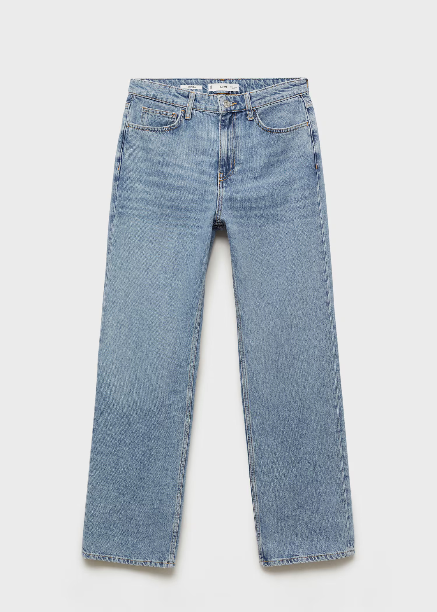 Matilda medium-rise straight-fit jeans - Women | MANGO United Kingdom | MANGO (UK)