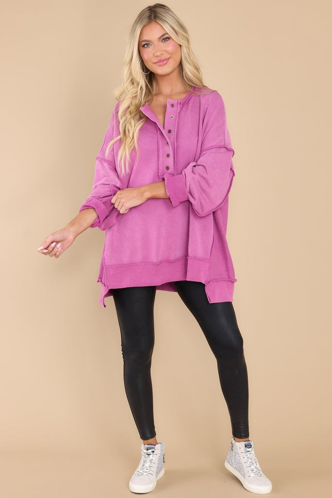 Caught In The Middle Fuchsia Sweatshirt | Red Dress 