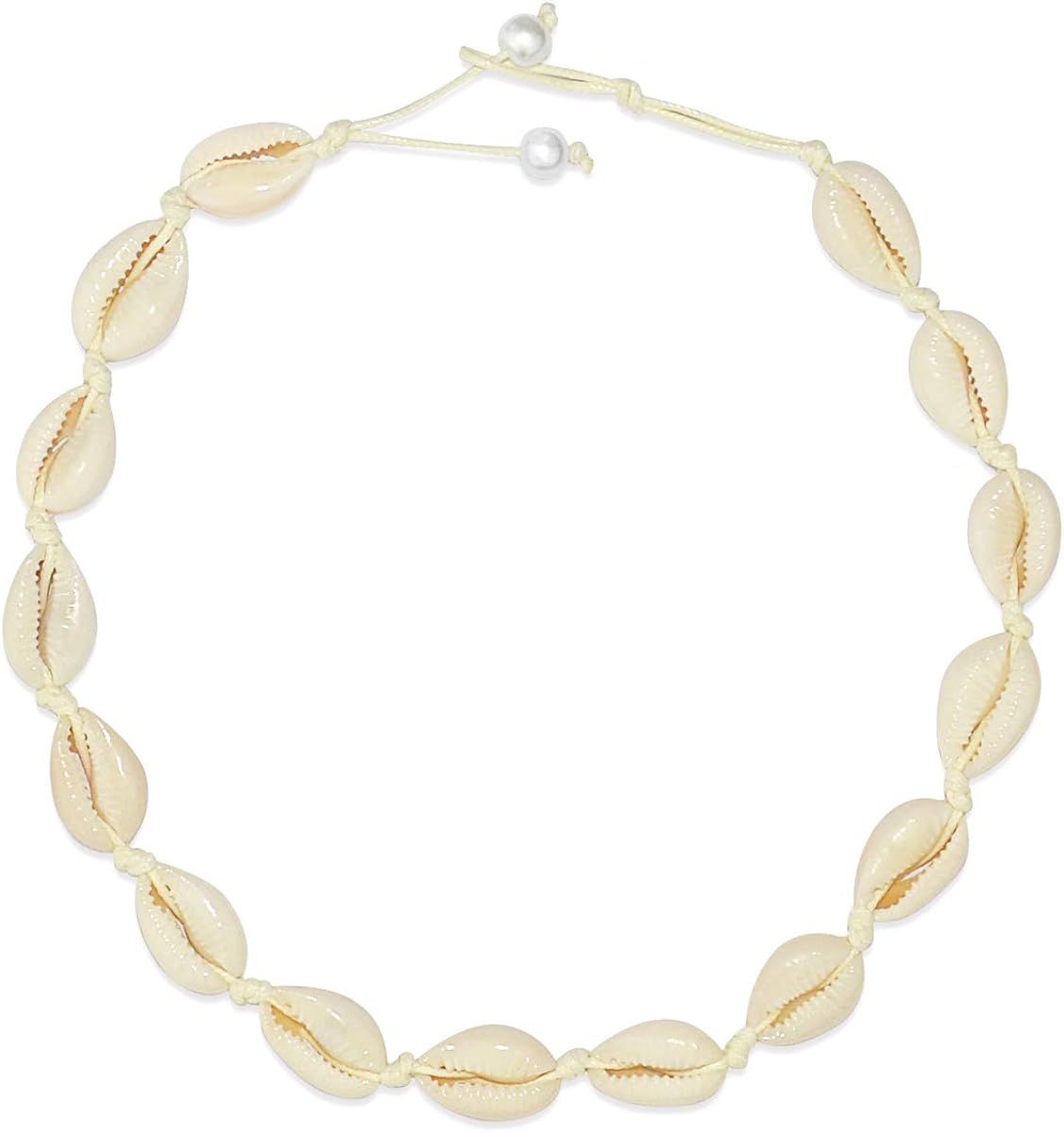 POPCHOSE Cowrie Shell Choker Necklace,Natural Puka Seashell Necklace Vsco Boho Hawaiian Summer Be... | Amazon (US)