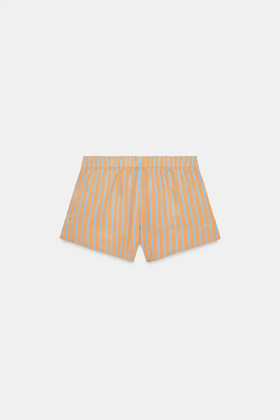 Mid-waist shorts with an elastic waistband. | Zara UK