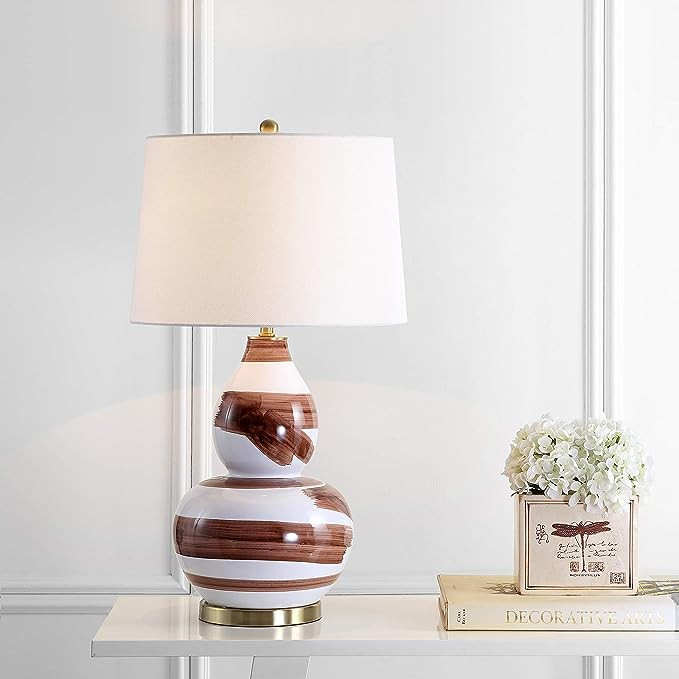 SAFAVIEH Lighting Collection Aileen Abstract Brown/ Gold Brushstroke 33-inch Bedroom Living Room ... | Amazon (US)