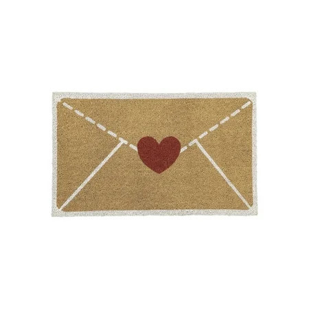 Heart Envelope Valentine's Day Outdoor Coir Doormat, Natural and Red, 18" x 30", by My Texas House | Walmart (US)