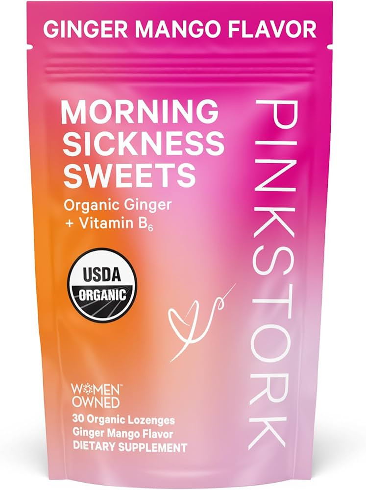 Pink Stork Morning Sickness Sweets, Organic Mango Ginger Candy with Vitamin B6 for Morning Sickne... | Amazon (US)