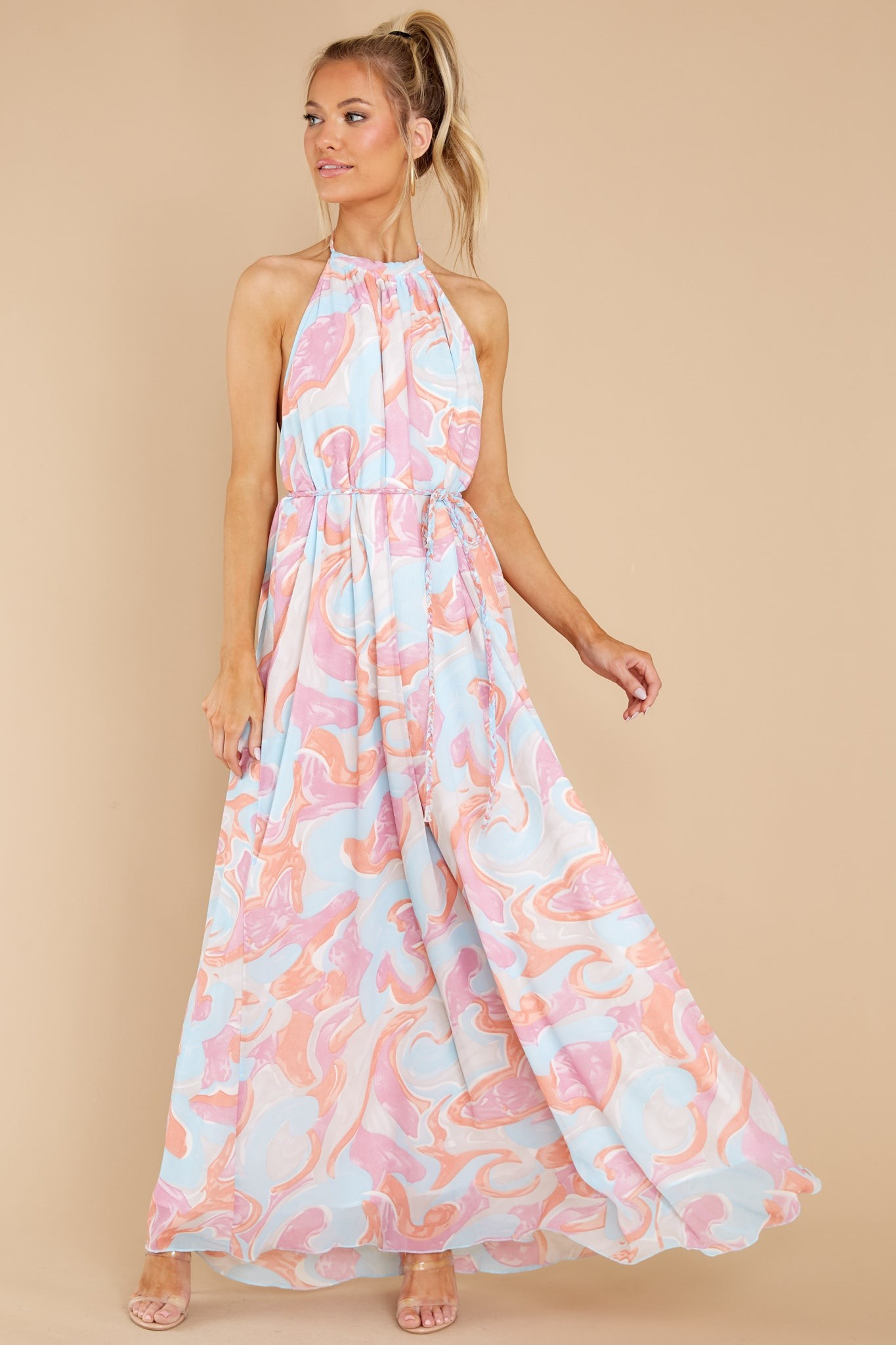 Magical Movements Blue Multi Print Maxi Dress | Red Dress 