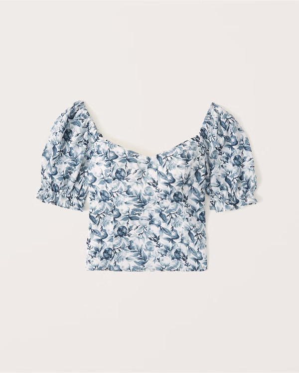 Puff Sleeve Sweetheart Top | Abercrombie & Fitch (US)