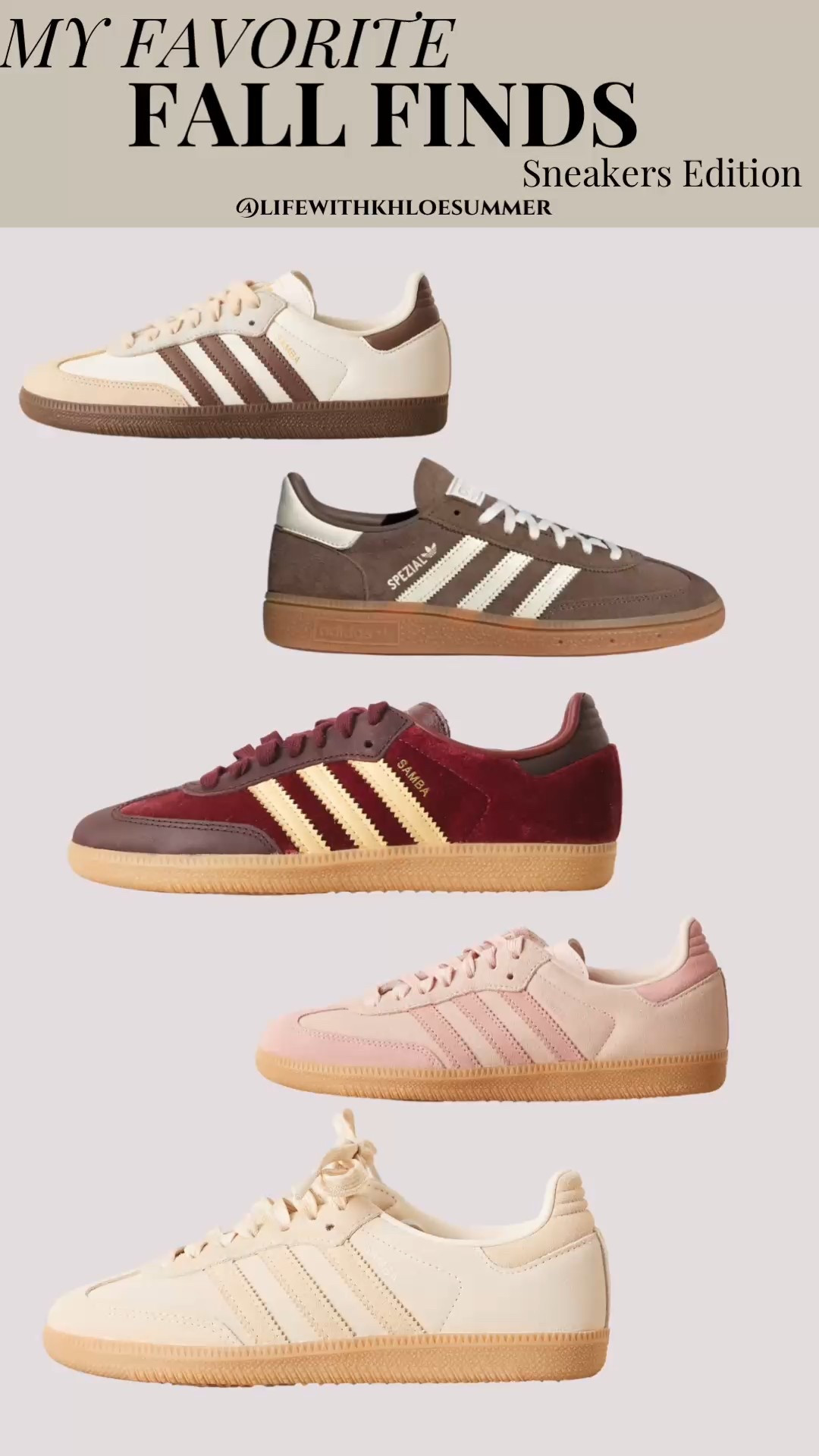 These fall colors are to absolutely go crazy for! Mix and match these neutral sambas with sweats or denim

#LTKShoeCrush #LTKStyleTip #LTKFindsUnder100