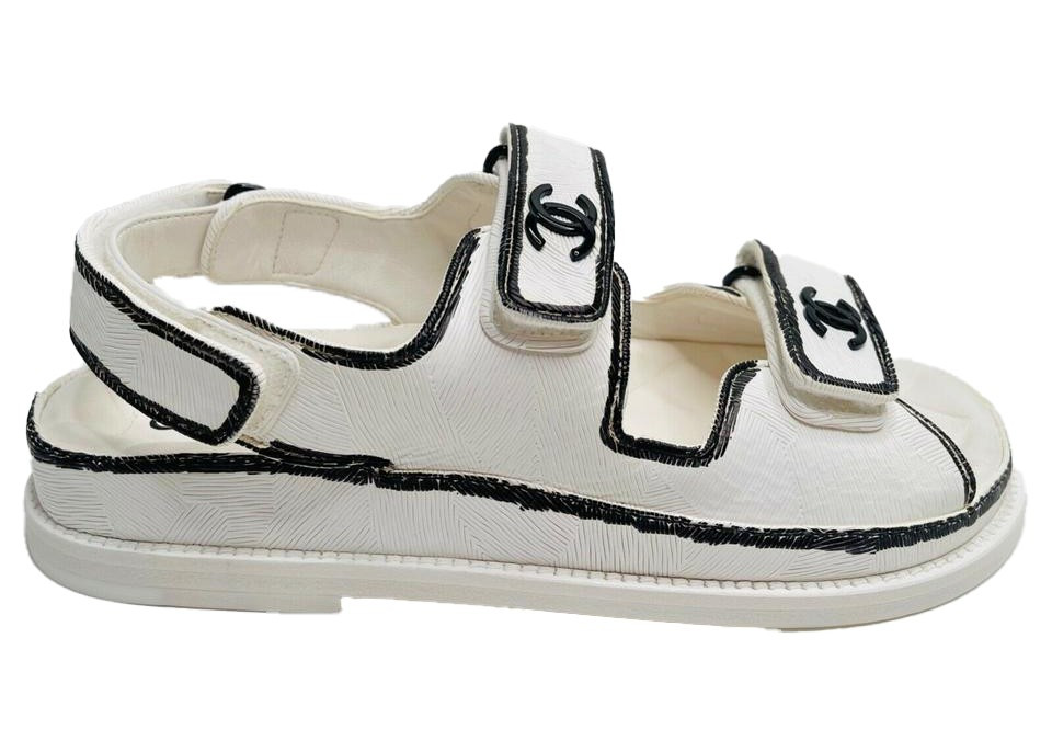 Women's Chanel Dad Sandals White Leather Sneakers in Black | StockX