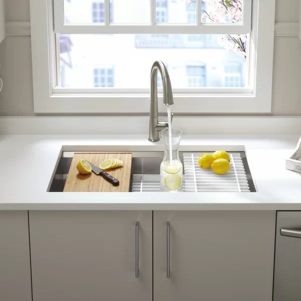 Prolific 33" L x 17-3/4" W x 11" Undermount Single Bowl Kitchen Sink with Accessories | Wayfair North America