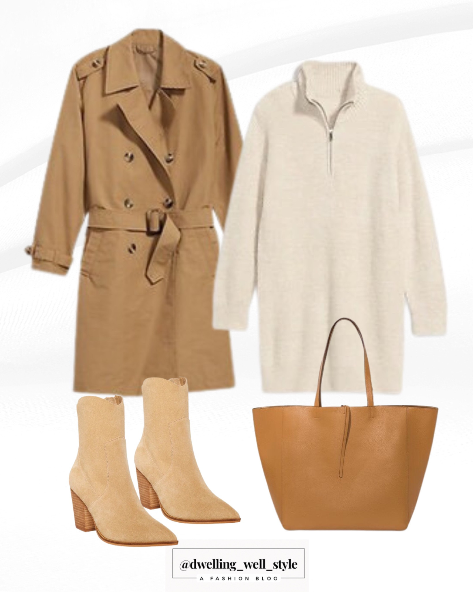 Old Navy New Arrivals:
Camel Trench Coat, Cream Sweater Dress. Old Navy extra 30% off applied in cart right now.

#LTKunder50 #LTKstyletip #LTKsalealert