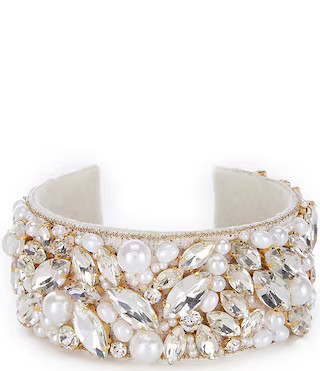 Southern Living x Borrowed & Blue Embellished Stone and Pearl Crystal Statement Cuff Bracelet | D... | Dillard's