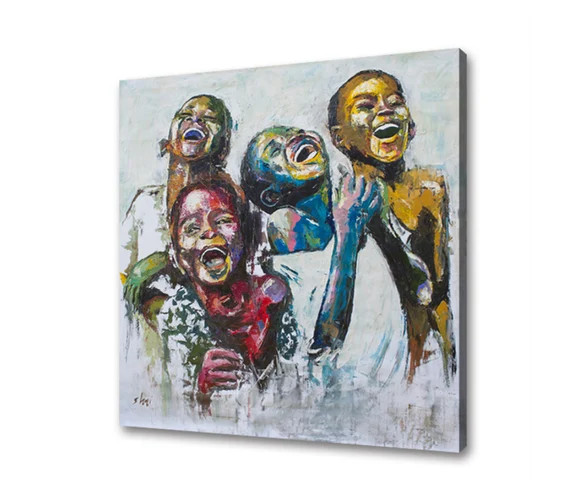 Ready to hang painting Christmas gift print on canvas happy kids ,children,GIFT,African American ... | Etsy (US)