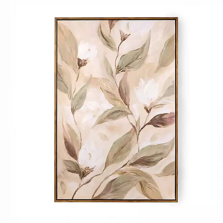 New! Leafy Florals Framed Canvas Art Print | Kirklands