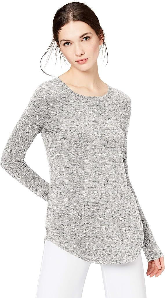 Daily Ritual Women's Supersoft Terry Standard-Fit Long-Sleeve Shirttail Hem Shirt | Amazon (US)