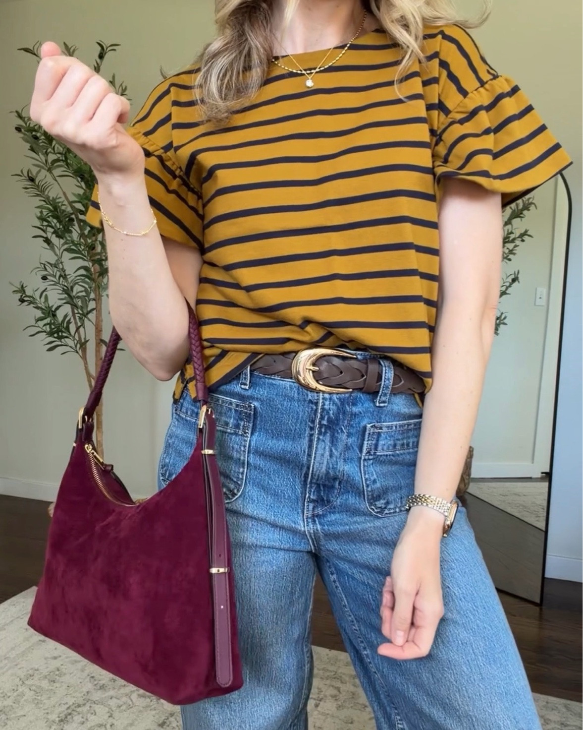 The colors in this top 🤩 also comes in navy white stripe. Nice quality and fits true to size, boxy crop fit. I’m in a small. #walmartfashion

#LTKOver40