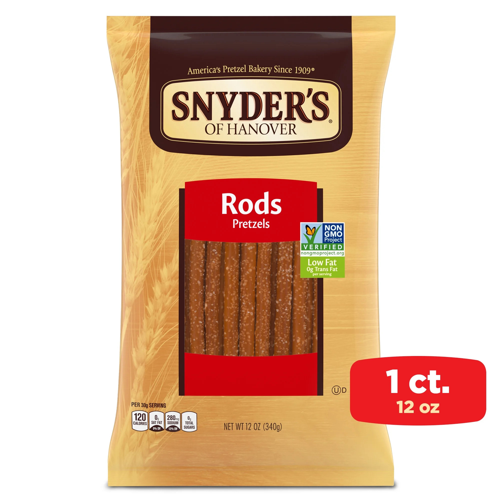 Snyder's of Hanover, Pretzel Rods, 12 Oz Bag | Walmart (US)