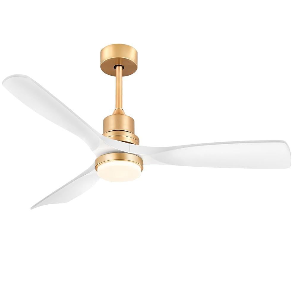 White and Gold Ceiling Fans with Lights Remote Control, 52 inch Modern Gold Ceiling Fan ETL Liste... | Amazon (US)