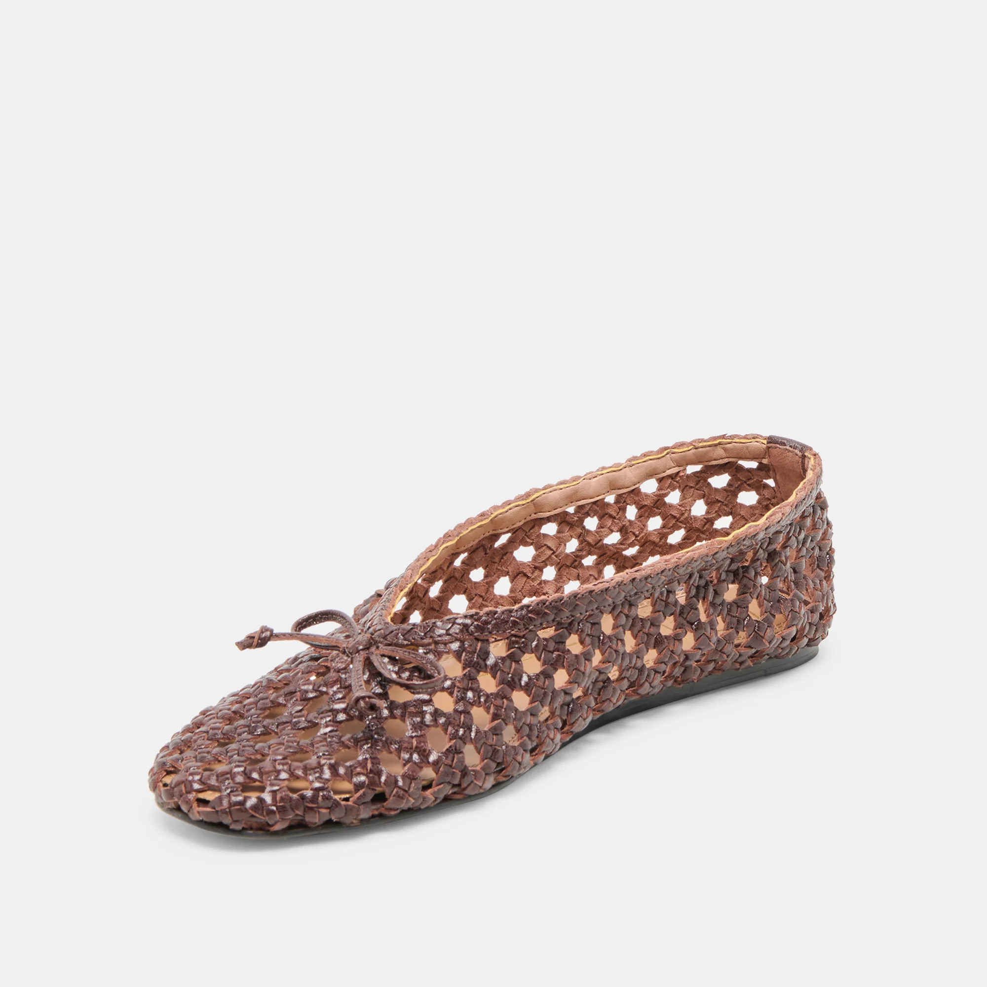 Edda Brown Woven Leather Ballet Flats | Dolce Vita | DolceVita.com